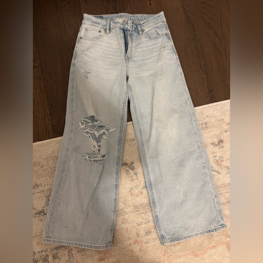 Super High-Rise Baggy Wide Leg Ankle American Eagle Jeans